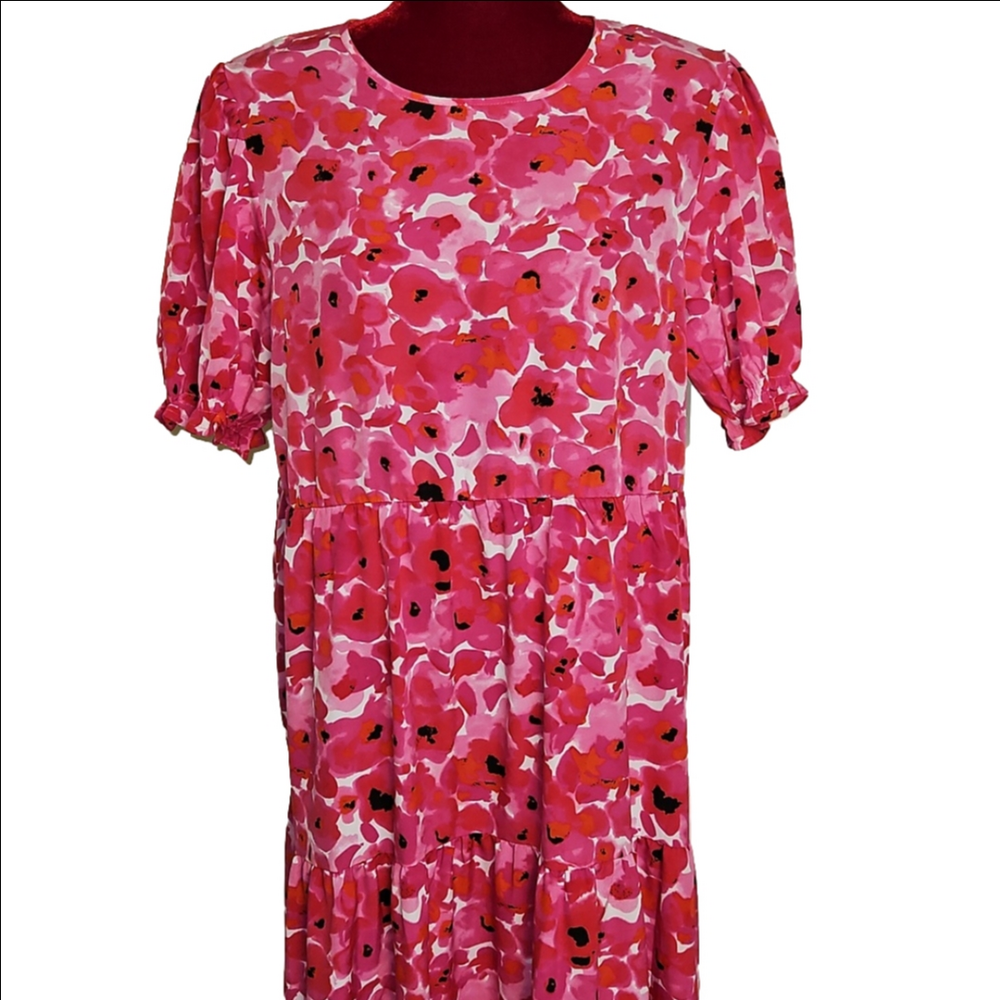 Floral Pink Maxi Dress Size Large - Picture 1 of 6